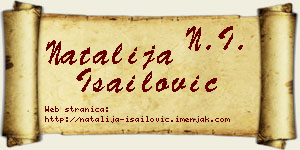Natalija Isailović vizit kartica